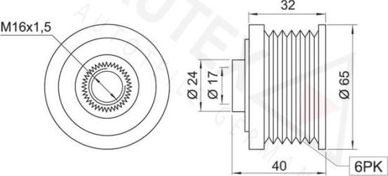 Autex 654339 - Шкив генератора, муфта autosila-amz.com