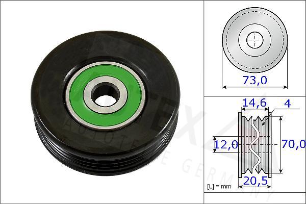 Autex 654732 - Ролик, поликлиновый ремень autosila-amz.com