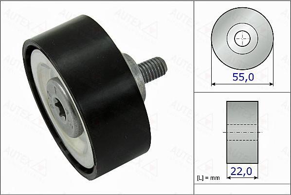 Autex 655091 - Ролик, поликлиновый ремень autosila-amz.com