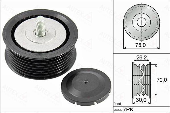 Autex 655144 - Ролик, поликлиновый ремень autosila-amz.com