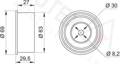 Autex 651457 - Направляющий ролик, зубчатый ремень ГРМ autosila-amz.com