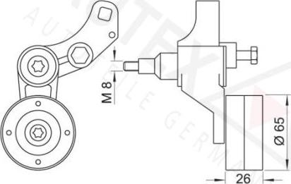 Autex 601185 - Натяжитель, поликлиновый ремень autosila-amz.com