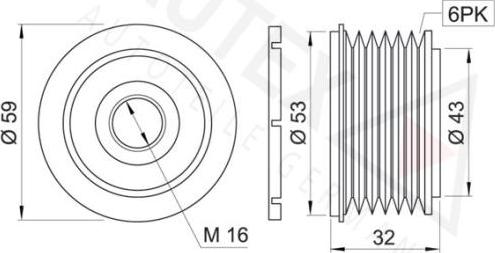 Autex 621869 - Шкив генератора, муфта autosila-amz.com