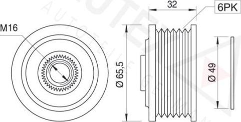 Autex 621742 - Шкив генератора, муфта autosila-amz.com