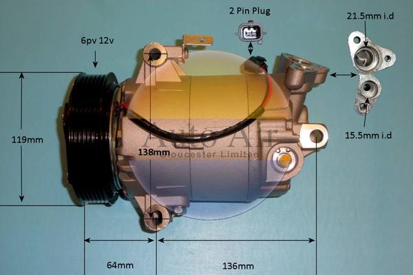 Auto Air Gloucester 14-9154p - Компрессор кондиционера autosila-amz.com