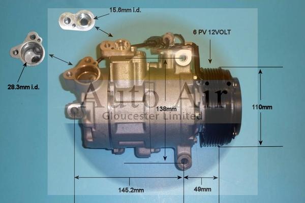 Auto Air Gloucester 14-9150P - Компрессор кондиционера autosila-amz.com