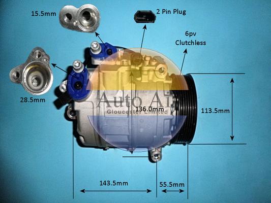 Auto Air Gloucester 149751P - Компрессор кондиционера autosila-amz.com