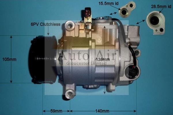 Auto Air Gloucester 14-9721P - Компрессор кондиционера autosila-amz.com