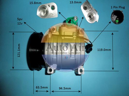 Auto Air Gloucester 14-9774P - Компрессор кондиционера autosila-amz.com