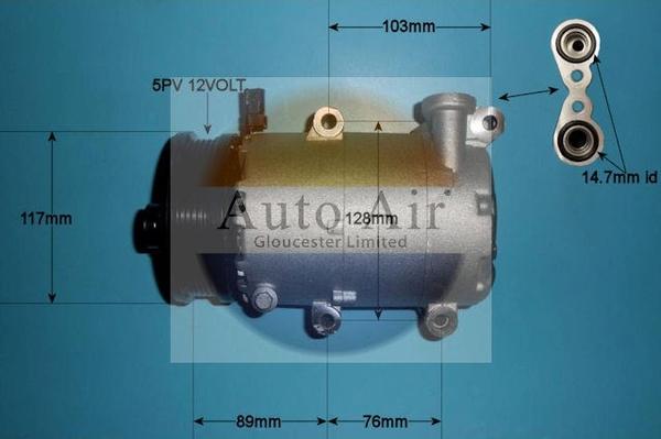 Auto Air Gloucester 14-0099P - Компрессор кондиционера autosila-amz.com