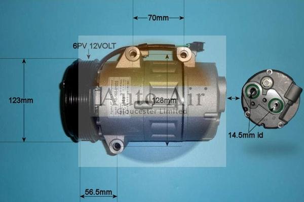 Auto Air Gloucester 14-0097P - Компрессор кондиционера autosila-amz.com