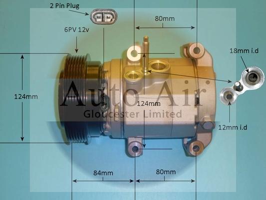 Auto Air Gloucester 14-0187P - Компрессор кондиционера autosila-amz.com