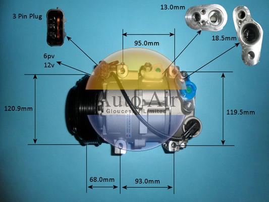 Auto Air Gloucester 14-0825P - Компрессор кондиционера autosila-amz.com