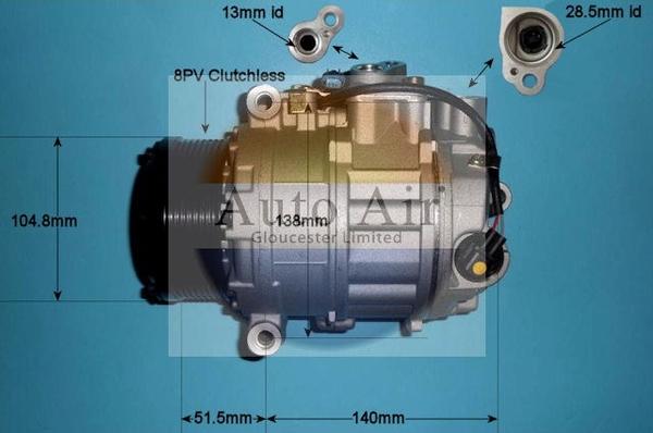 Auto Air Gloucester 14-0306P - Компрессор кондиционера autosila-amz.com