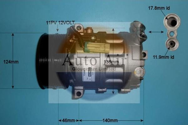 Auto Air Gloucester 14-0339R - Компрессор кондиционера autosila-amz.com