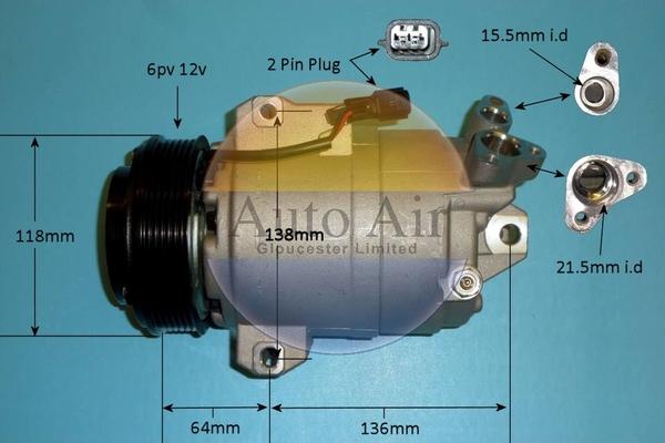 Auto Air Gloucester 14-0255P - Компрессор кондиционера autosila-amz.com