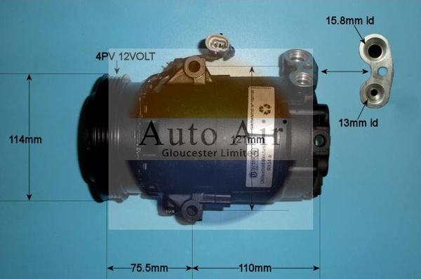 Auto Air Gloucester 14-0230R - Компрессор кондиционера autosila-amz.com