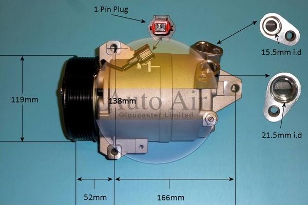 Auto Air Gloucester 14-0272P - Компрессор кондиционера autosila-amz.com