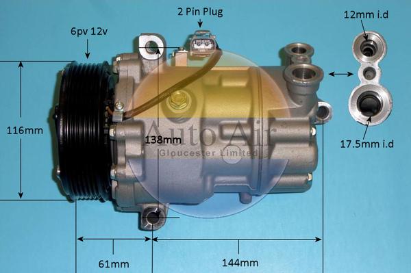 Auto Air Gloucester 14-1466P - Компрессор кондиционера autosila-amz.com