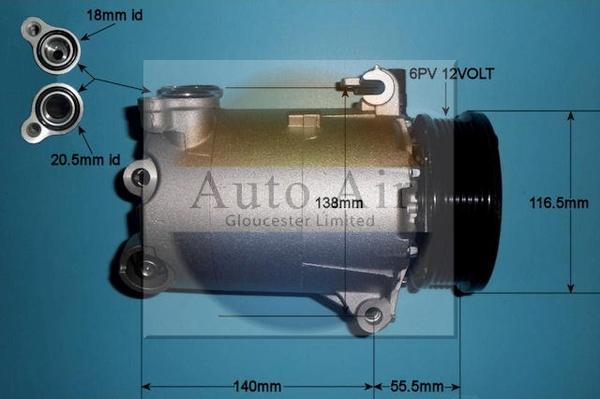 Auto Air Gloucester 14-1048P - Компрессор кондиционера autosila-amz.com