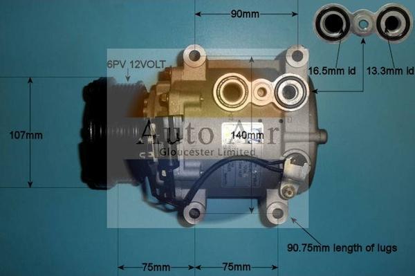 Auto Air Gloucester 14-1006P - Компрессор кондиционера autosila-amz.com