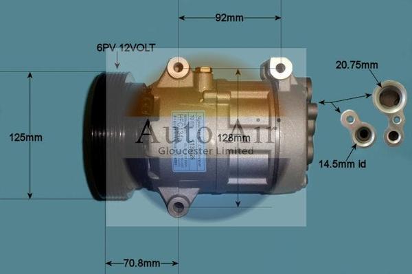 Auto Air Gloucester 14-1111P - Компрессор кондиционера autosila-amz.com