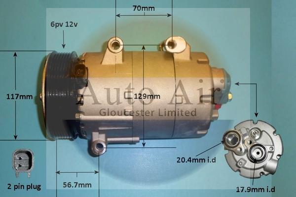 Auto Air Gloucester 14-1139P - Компрессор кондиционера autosila-amz.com