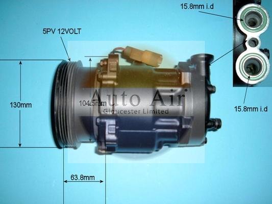 Auto Air Gloucester 14-1855R - Компрессор кондиционера autosila-amz.com