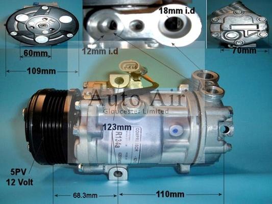 Auto Air Gloucester 14-1232P - Компрессор кондиционера autosila-amz.com