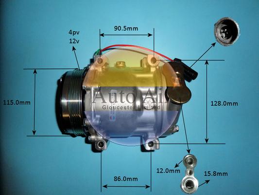 Auto Air Gloucester 14-7884P - Компрессор кондиционера autosila-amz.com