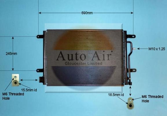 Auto Air Gloucester 16-9698 - Конденсатор кондиционера autosila-amz.com