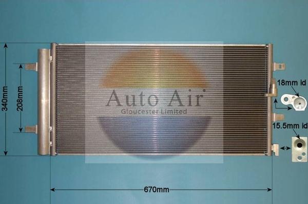 Auto Air Gloucester 16-9821 - Конденсатор кондиционера autosila-amz.com