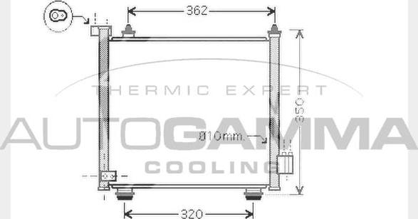 Autogamma 104463 - Конденсатор кондиционера autosila-amz.com