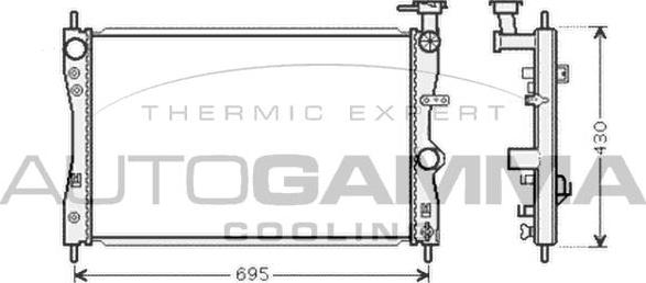 Autogamma 104554 - Радиатор, охлаждение двигателя autosila-amz.com