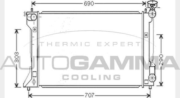 Autogamma 104569 - Радиатор, охлаждение двигателя autosila-amz.com