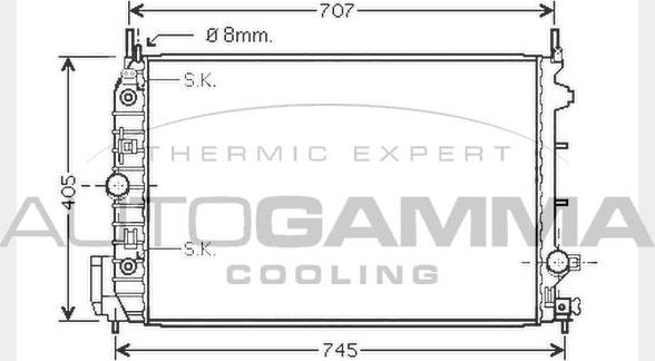Autogamma 104504 - Радиатор, охлаждение двигателя autosila-amz.com