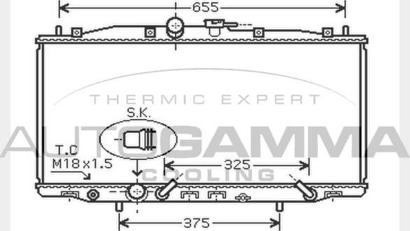 Autogamma 104515 - Радиатор, охлаждение двигателя autosila-amz.com