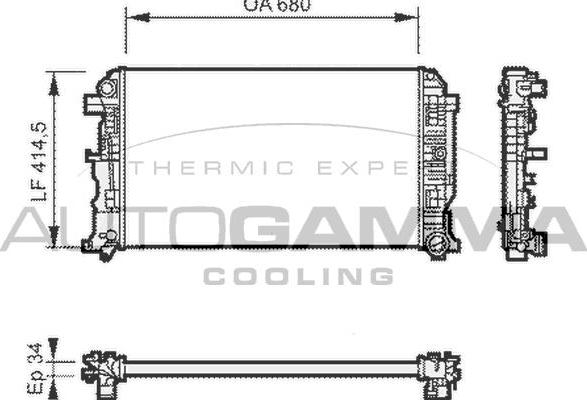 Autogamma 104536 - Радиатор, охлаждение двигателя autosila-amz.com