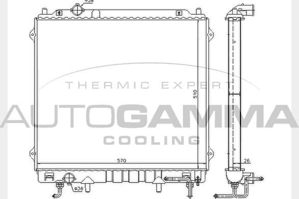 Autogamma 104646 - Радиатор, охлаждение двигателя autosila-amz.com