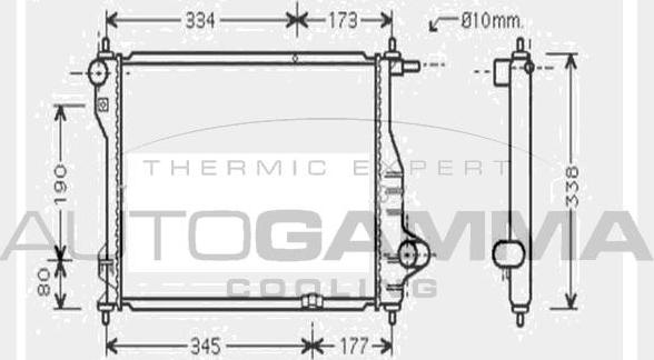 Autogamma 104630 - Радиатор, охлаждение двигателя autosila-amz.com