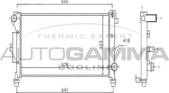 Autogamma 104637 - Радиатор, охлаждение двигателя autosila-amz.com