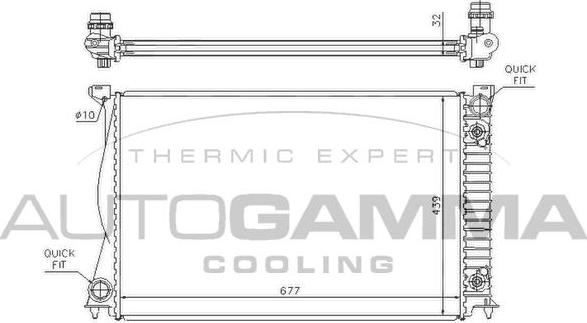Autogamma 104249 - Радиатор, охлаждение двигателя autosila-amz.com