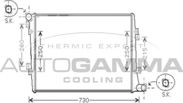 Autogamma 104245 - Радиатор, охлаждение двигателя autosila-amz.com