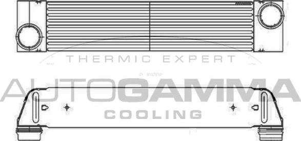 Autogamma 105254 - Интеркулер, теплообменник турбины autosila-amz.com