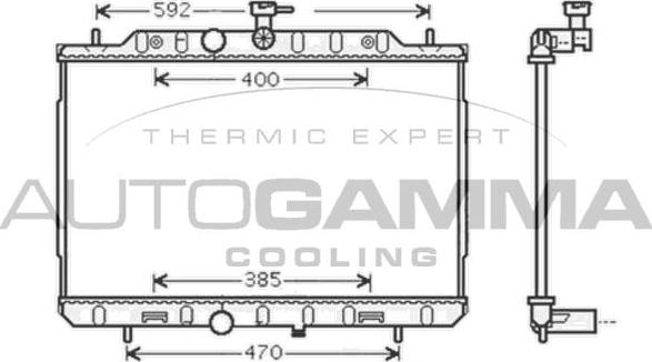 Autogamma 105265 - Радиатор, охлаждение двигателя autosila-amz.com