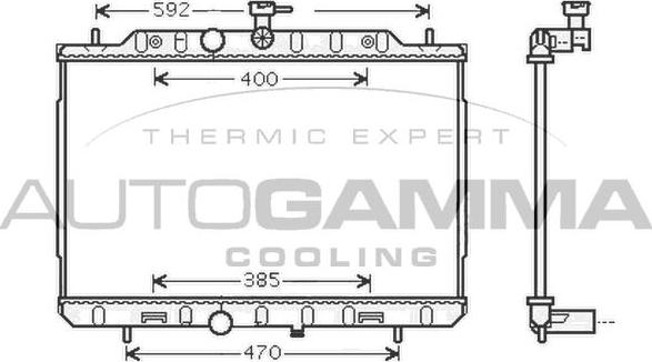 Autogamma 105266 - Радиатор, охлаждение двигателя autosila-amz.com