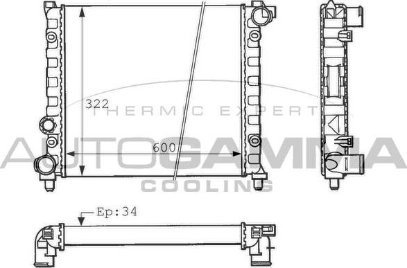 Autogamma 100954 - Радиатор, охлаждение двигателя autosila-amz.com