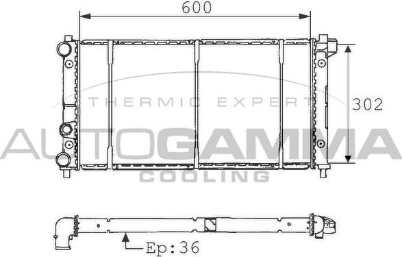 Autogamma 100955 - Радиатор, охлаждение двигателя autosila-amz.com