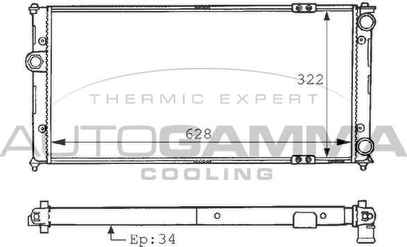 Autogamma 100952 - Радиатор, охлаждение двигателя autosila-amz.com