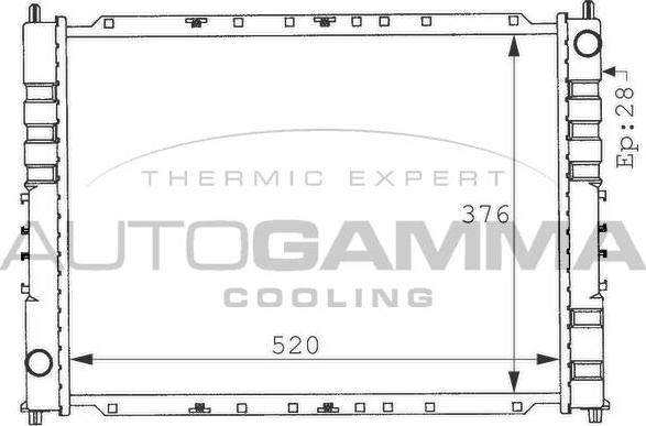 Autogamma 100925 - Радиатор, охлаждение двигателя autosila-amz.com